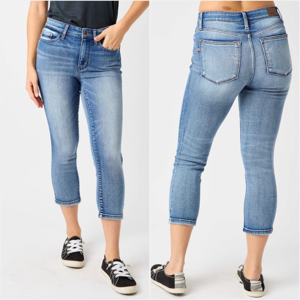 Judy Blue Skinny Fit High Rise Capris Sz 14W JB72114 Capri Jeans Summer - Picture 9 of 9